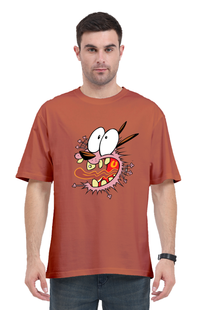 Scared Dog Unisex oversized classic t-shirt.