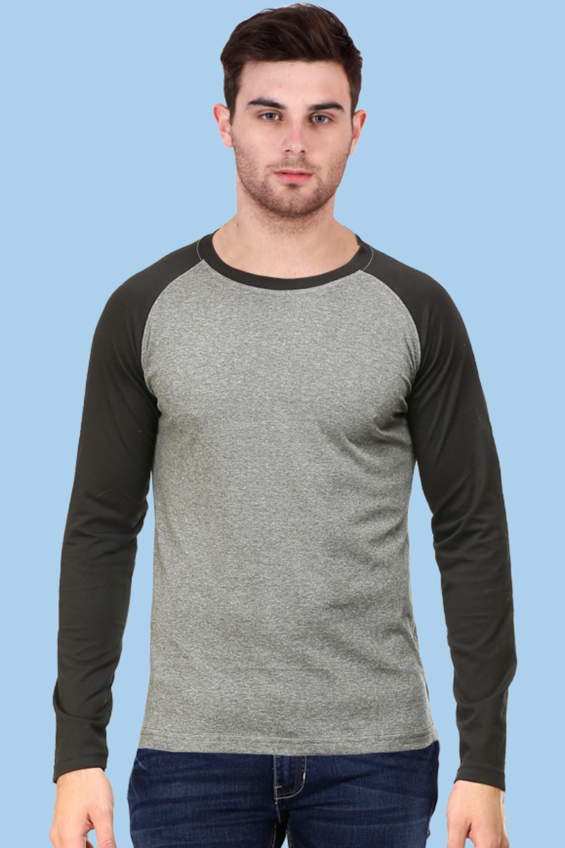 Plain Male Raglan Full Sleeve T-Shirt